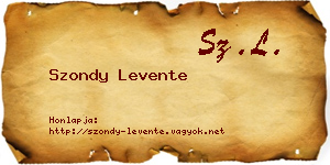 Szondy Levente névjegykártya
