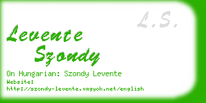 levente szondy business card